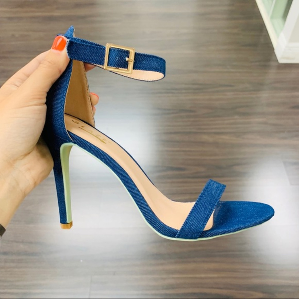 Glaze Denim High Heel Sandals 1 Left Size 10! - Picture 2 of 6